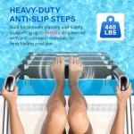 Swimming Pool Ladder for Inground Pools, 4-Step 304 Stainless Steel Pool Stairs with Non-Slip Rubber Step Pads, Rugged & Durable for Indoor/Outdoor Pool, Supports 440 lbs