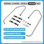 Kojem 3 Step In-Ground Pool Ladder Compatible with Outdoor/Indoor Pool with Swimming Non Slip Step 304 Stainless Steel Silvery 300 LBS Easy Assembly and Climbing