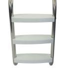 Aqua Select 3 Step Stainless Steel Pool Ladder with Non-Slip Plastic White Steps | Entry and Exit System for Inground Swimming Pools | 250 Pound Capacity | 1.9 Inch Outer Diameter
