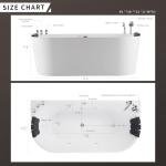 Empava 59" Oval Hydromassage Freestanding Tub