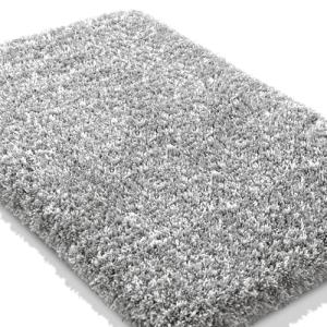 Yimobra Bathroom Rugs Non Slip Washable, Ultra Soft and Water Absorbent Bath Mats, Plush Fluffy Shower Mat Outside, Microfiber Thick Matts for Bathroom Floor/Sink, 24x17, Light Gray and White