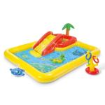Intex 100" x 77" Inflatable Ocean Play Center - Backyard Toddler Kiddie Pool and Water Game Outdoor Set with Water Slide and Built-in Sprayer