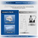 Blue Wave Belize 18-ft Round 52-in Deep Hard Sided Steel Wall Above Ground Pool with 6-in Top Seats, 5-in Verticals, Skimmer & Vinyl Liner - 7,200 Gallon Capacity for Family Swimming & Recreation