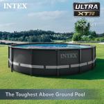 Intex Ultra XTR Frame 14' x 42" Round Above Ground Outdoor Swimming Pool Set with Sand Filter Pump, Ladder, Ground Cloth, and Pool Cover