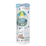 H2OGO! Kids Splash-in-Shade 8-Foot Round Steel Frame Above Ground Pool with Water Mister and Canopy Sunshade, Green Tropical Leaf Print