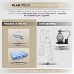 Blue Wave Marbella 18-ft Round 52-in Deep Hard Sided Steel Wall Above Ground Pool with 6-in Top Seats, 5-in Verticals, Skimmer & Vinyl Liner - 7,200 Gallon Capacity for Family Swimming & Recreation