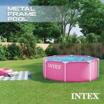 INTEX Metal Frame 8 ft x 30 in Above Ground Pool Set, Round Swimming Pool with Steel Frame