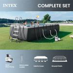 INTEX Ultra XTR 18 ft x 9 ft 52 in Above Ground Pool Set, Rectangular Swimming Pool with Steel Frame, 1500 GPH Sand Filter Pump, Ladder, Cover, & Ground Cloth