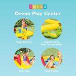Intex 100" x 77" Inflatable Ocean Play Center - Backyard Toddler Kiddie Pool and Water Game Outdoor Set with Water Slide and Built-in Sprayer