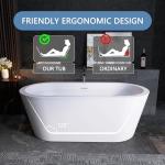 64" Glossy White Freestanding Acrylic Soaking Tub