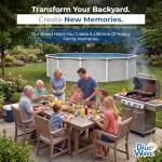 Blue Wave Belize 18-ft Round 52-in Deep Hard Sided Steel Wall Above Ground Pool with 6-in Top Seats, 5-in Verticals, Skimmer & Vinyl Liner - 7,200 Gallon Capacity for Family Swimming & Recreation