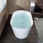 59" White Acrylic Freestanding Soaking Bathtub