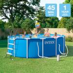 INTEX Metal Frame 15 ft x 48 in Above Ground Pool Set, Round Swimming Pool with Steel Frame, 1000 GPH Cartridge Filter Pump, and Type A Filter Cartridge