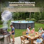 Blue Wave Marbella 18-ft Round 52-in Deep Hard Sided Steel Wall Above Ground Pool with 6-in Top Seats, 5-in Verticals, Skimmer & Vinyl Liner - 7,200 Gallon Capacity for Family Swimming & Recreation