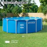 INTEX Metal Frame 15 ft x 48 in Above Ground Pool Set, Round Swimming Pool with Steel Frame, 1000 GPH Cartridge Filter Pump, and Type A Filter Cartridge