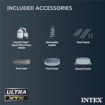 Intex Ultra XTR Frame 14' x 42" Round Above Ground Outdoor Swimming Pool Set with Sand Filter Pump, Ladder, Ground Cloth, and Pool Cover