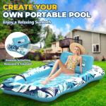Nenrsl Pool Floats Adult,76"x48" XL Inflatable Tanning Pool Lounger Float with Pillow,4 in 1 Suntan Tub Sunbathing Raft Floatie Water-Filled Mattress Kids Pool Ball Pit,Perfect for River Party & Relax