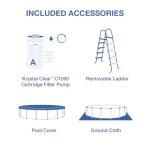 INTEX Metal Frame 15 ft x 48 in Above Ground Pool Set, Round Swimming Pool with Steel Frame, 1000 GPH Cartridge Filter Pump, and Type A Filter Cartridge