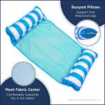 Aqua 4-in-1 Monterey Hammock Pool Float & Water Hammock, Multi-Purpose, Inflatable Pool Floats for Adults, Patented Thick, Non-Stick PVC Material, One Light Blue & One Navy/White Stripe, 2-Pack