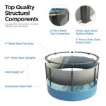AquaDoc Coventry Round Steel Wall Above Ground Pool Kit 15' x 52" in Pewter Gray Finish with Wide Mouth Skimmer and Solid Blue Overlap Liner Classic Package - Made in North America