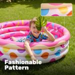 3 Pack 45" X 10" Inflatable Kiddie Pools, Watermelon & Pineapple & Cupcake Swimming Pool for Kids Seasonal Merriment, Indoor&Outdoor Water Pool Baby Swimming Pool Pit Ball Pool