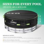 UIRWAY 15 Ft Round Pool Cover with Reflective Strips, Swimming Pool Cover for Above Ground Pools, Solar Cover Including Rope Tie and Luminous Ground Nails, PU Tarp Snug Fit for UV Protected