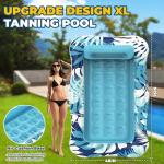 Nenrsl Pool Floats Adult,76"x48" XL Inflatable Tanning Pool Lounger Float with Pillow,4 in 1 Suntan Tub Sunbathing Raft Floatie Water-Filled Mattress Kids Pool Ball Pit,Perfect for River Party & Relax