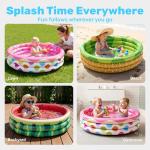 3 Pack 45" X 10" Inflatable Kiddie Pools, Watermelon & Pineapple & Cupcake Swimming Pool for Kids Seasonal Merriment, Indoor&Outdoor Water Pool Baby Swimming Pool Pit Ball Pool