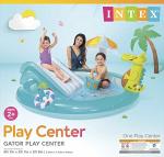 Intex Gator 6.6' x 5.6' x 4" Outdoor Inflatable Kiddie Pool Water Play Swim Center