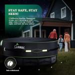 UIRWAY 14 Ft Round Pool Cover with Reflective Strips, Swimming Pool Cover for Above Ground Pools, Solar Cover Including Rope Tie and Luminous Ground Nails, PU Tarp Snug Fit for UV Protected