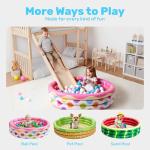 3 Pack 45" X 10" Inflatable Kiddie Pools, Watermelon & Pineapple & Cupcake Swimming Pool for Kids Seasonal Merriment, Indoor&Outdoor Water Pool Baby Swimming Pool Pit Ball Pool