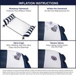 Aqua 4-in-1 Monterey Hammock Pool Float & Water Hammock, Multi-Purpose, Inflatable Pool Floats for Adults, Patented Thick, Non-Stick PVC Material, One Light Blue & One Navy/White Stripe, 2-Pack