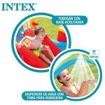 Intex 57453EP 9.75 Foot x 6.3 Foot x 53 Inch Multicolor Rainbow Slide Kids Inflatable Pool with Water Slide and Ring Toss for Children Ages 2 and Up