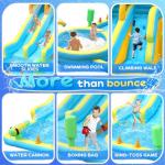 (2026 New) JOYMOR 11-in-1 Inflatable Water Slide for Kids Backyard w/ 2 Waterslide, 2 Basketball Hoop, Pool, Climbing Wall, Water Blasters, 1min Blow Up Water Slides Park w/ 750w Blower, Storage Bag