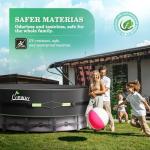 UIRWAY 14 Ft Round Pool Cover with Reflective Strips, Swimming Pool Cover for Above Ground Pools, Solar Cover Including Rope Tie and Luminous Ground Nails, PU Tarp Snug Fit for UV Protected