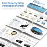 AquaDoc Coventry Round Steel Wall Above Ground Pool Kit 15' x 52" in Pewter Gray Finish with Wide Mouth Skimmer and Solid Blue Overlap Liner Classic Package - Made in North America