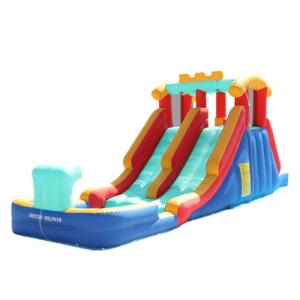 Doctor Dolphin Bounce House Inflatable Water Slide with Pool for Big Kids,Water Slides for Kids Backyard, Inflatable Water Park Double Slide