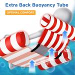 Funscape Pool Floats Chairs Adult, 2 Packs Heavy Duty Inflatable Swimming Pool Lounges, Fabric Floating Hammock Seat, Kid Blow Pool Noodle Lake Raft Floaties, Fun Summer Beach Water Party Game-Stripe