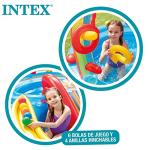 Intex 57453EP 9.75 Foot x 6.3 Foot x 53 Inch Multicolor Rainbow Slide Kids Inflatable Pool with Water Slide and Ring Toss for Children Ages 2 and Up