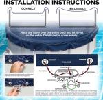 18 ft Round Pool Cover for Above Ground Pools, Above Ground Pool Cover, Swimming Pool Cover, Winter Pool Cover, Keeps Out Debris, Cold and UV Resistant, Supreme Mesh, Navy Blue