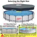 SIHAIAN 22 Ft Pool Cover, with Automatic Drain Round Pool Cover, One-Piece Quick Installation and Removal Above Ground Pool Cover, Preventing Waterlogging, UV Protected Solar Swimming Pool Cover