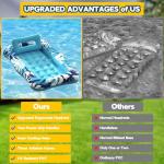 Nenrsl Pool Floats Adult,76"x48" XL Inflatable Tanning Pool Lounger Float with Pillow,4 in 1 Suntan Tub Sunbathing Raft Floatie Water-Filled Mattress Kids Pool Ball Pit,Perfect for River Party & Relax