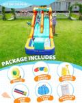 Doctor Dolphin Bounce House Inflatable Water Slide with Pool for Big Kids,Water Slides for Kids Backyard, Inflatable Water Park Double Slide