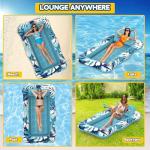 Nenrsl Pool Floats Adult,76"x48" XL Inflatable Tanning Pool Lounger Float with Pillow,4 in 1 Suntan Tub Sunbathing Raft Floatie Water-Filled Mattress Kids Pool Ball Pit,Perfect for River Party & Relax