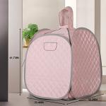 Smartmak Portable Sauna Kit, one Person Full Body at Home Spa Hat Tent, Include 2L Steamer with Remote Control for Detox US Plug- Pink