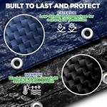 18 ft Round Pool Cover for Above Ground Pools, Above Ground Pool Cover, Swimming Pool Cover, Winter Pool Cover, Keeps Out Debris, Cold and UV Resistant, Supreme Mesh, Navy Blue