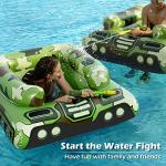Jasonwell Inflatable Tank Swimming Pool Floaties with Water Cannon Gun Swim Floaty Rafts for Lake, Beach & Pool Party Toys for Boys, Girls, Kids & Adults- Green