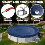 18 ft Round Pool Cover for Above Ground Pools, Above Ground Pool Cover, Swimming Pool Cover, Winter Pool Cover, Keeps Out Debris, Cold and UV Resistant, Supreme Mesh, Navy Blue