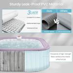 SEGMART 4-6 Person Inflatable Hot Tub, Portable Outdoor Spa with 130 Air Jets, Circulation Heating & Filter System, PVC Blow Up Tub for Backyard & Patio (Square)