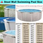 SIHAIAN 22 Ft Pool Cover, with Automatic Drain Round Pool Cover, One-Piece Quick Installation and Removal Above Ground Pool Cover, Preventing Waterlogging, UV Protected Solar Swimming Pool Cover